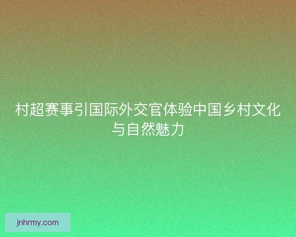 村超赛事引国际外交官体验中国乡村文化与自然魅力